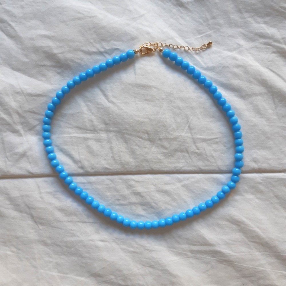 Oak + Fort Blue Glass Beaded Necklace